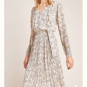 Anthropologie Olivia Snake-Printed Midi Dress NWOT